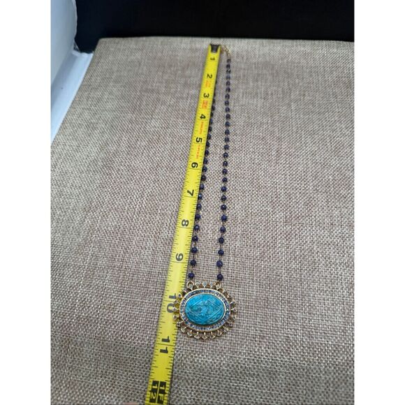 Rarities by Carol Brodie Turquoise & Blue Gemstone Pendant Necklace Collector’s - Picture 9 of 11